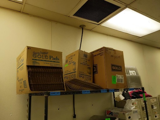 Group of wall pads and plastic cake tops