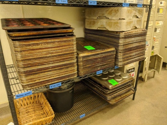 26" x 18" sheet pans and 1 muffin tray