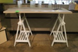 Adjustable Height Table W/ Sawhorse Style Legs
