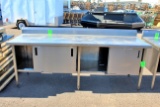 8’ Stainless Table W/ Storage Cabinets