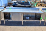 8’ Stainless Table W/ Storage Cabinets