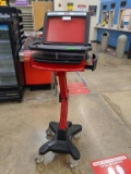 HEB branded laptop stand on casters