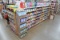 wooden gondola shelving, 3) ~36