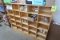 wooden cubby hole shelves w/ 25 cubbys