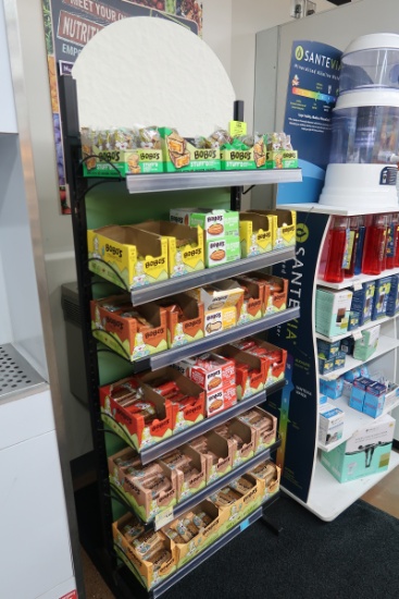merchandising rack w/ adjustable shelves