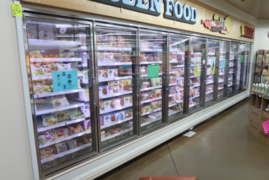 2010 Kysor Warren freezer doors, 10) door run, w/ ele defrost