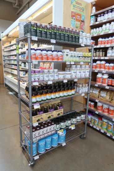 wire shelving unit, on casters