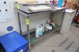 stainless table w/ wire undershelf