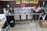 3-compartment sink w/ L & R drainboards