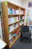 wooden bookshelves