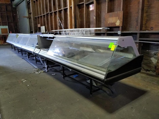 36ft run of Unmarked glycol meat cases