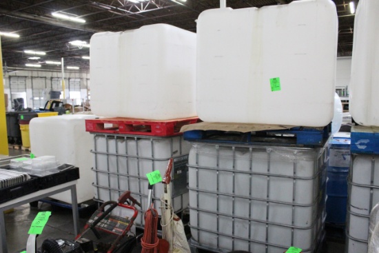 Large Plastic Containers (2) In Steel Cages