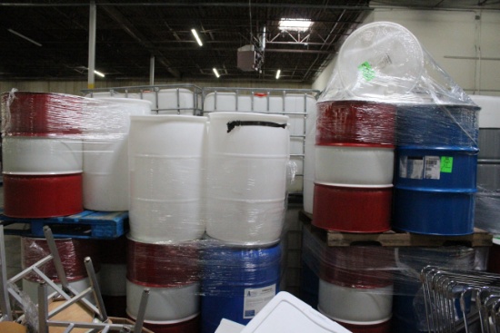 Pallets Of Assorted Plastic/Steel Drums