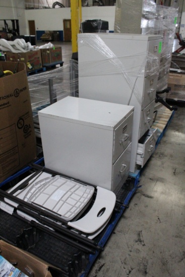 Pallets Of File Cabinets And Chairs