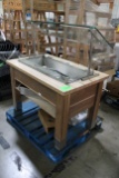 Wooden Merchandising Table W/ Sneeze Guard