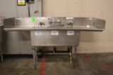 Universal Stainless Steel Three Compartment Sink