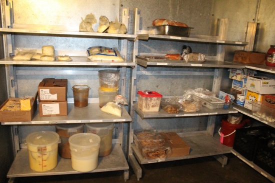 Racks Inside Of Walk-In Cooler