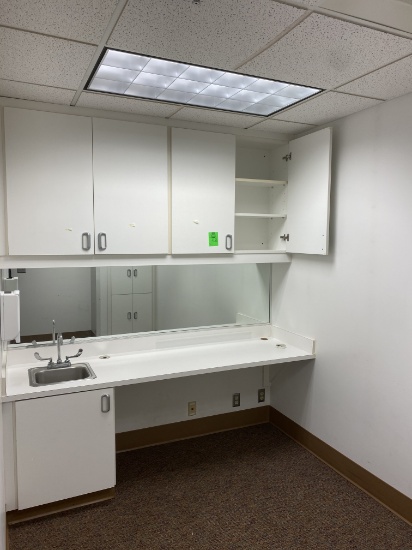 Millwork with Sink and Mirror