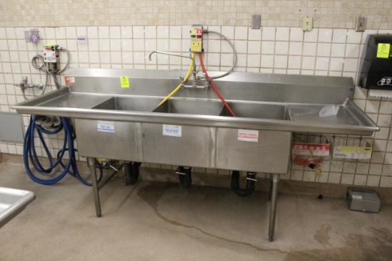 Stainless Steel Three Compartment Sink