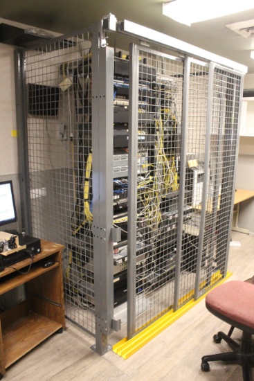 Equipment Storage Cage W/ Door Tracks