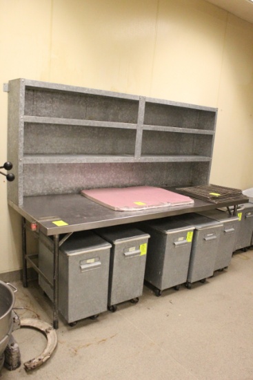 8' Stainless Steel Table W/ OverShelf