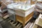 Wooden Merchandising Table W/ Metal Cart