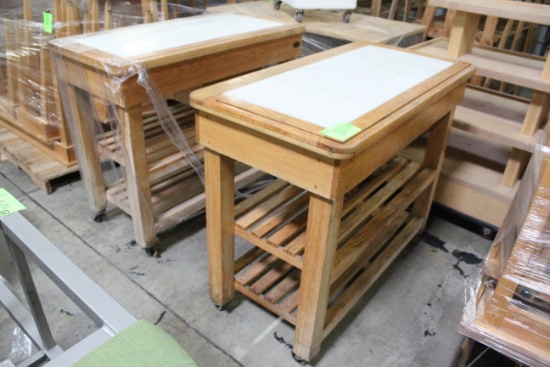 Portable Wooden Tables W/ Poly Top