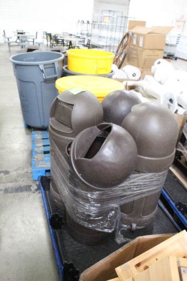 Pallets Of Assorted Trash Cans