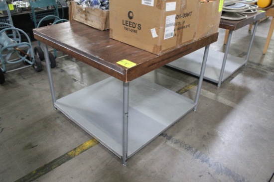 Wood Top Merchandising Table