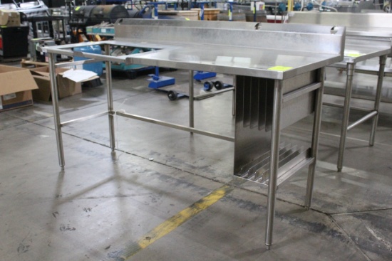 6' Stainless Steel Table W/ Polyboard Space