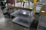 Wood Top Merchandising Table