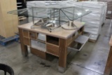 Wooden Table W/ Sneeze Guard
