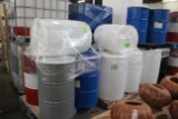 Pallets Of Assorted Steel And Plastic Drums