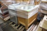 Wooden Merchandising Table W/ Metal Cart