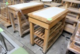 Portable Wooden Tables W/ Poly Top