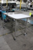 Win-Holt 4' Stainless/Poly Table On Casters