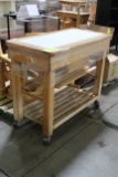 Portable Wooden Table W/ Poly Top