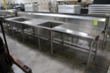 Large Two Basin Stainless Sink Table