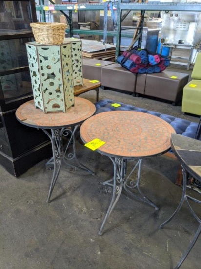 24" x 28" round tables (one damaged)