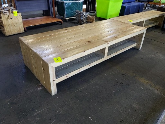 Large wood bench