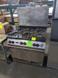 Unmarked 6 burner natural gas range