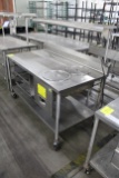 5' Stainless Table On Casters W/ Warming Wells