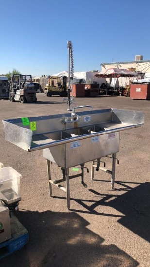 Stainless Steel Three Compartment Sink