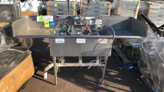 Stainless Steel Three Compartment Sink
