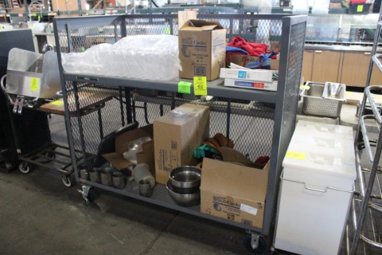 5' Stocking Cart W/ Assorted Food Service Items