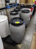 Pallet of Plastic Barrels