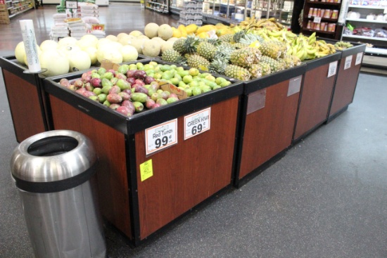 3 x 3’ Dry Produce Merchandisers