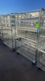 Portable wire shelving unit on casters