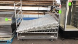 5’ Aluminum Rack On Casters W/ Wire Shelves