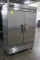 True Two Door Stainless Freezer